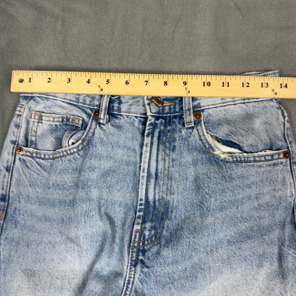 Zara Women Light Wash Distressed Wide Leg Jeans High Rise Size 4 - Picture 8 of 10